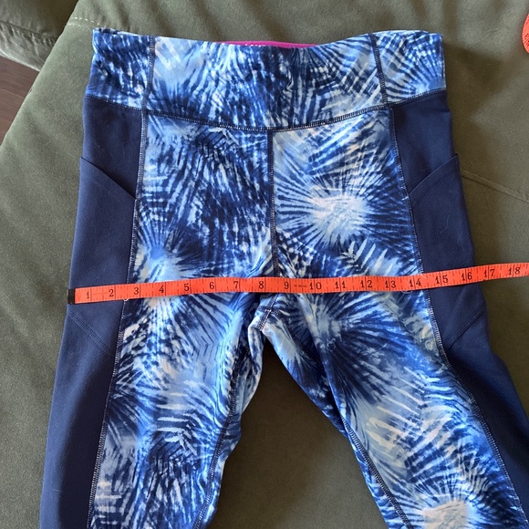 Land’s End compression leggings tie dye blue athletic exercise pants M - Picture 5 of 11